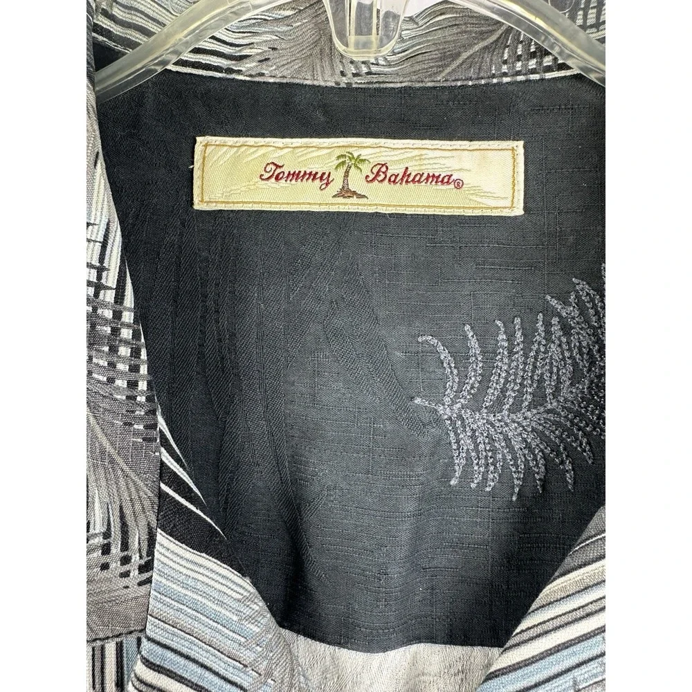 Tommy Bahama Mens Large Silk Camp Collar Cigar Button Up Hawaiian Shirt